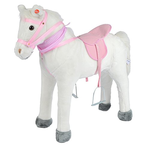 Pink Papaya Caballo de Juego Molly, Caballo para niños 75 cm Caballo de Felpa, Caballo de Juguete Sentarse, con Distintos Sonidos, Cepillo pequeño Incluido