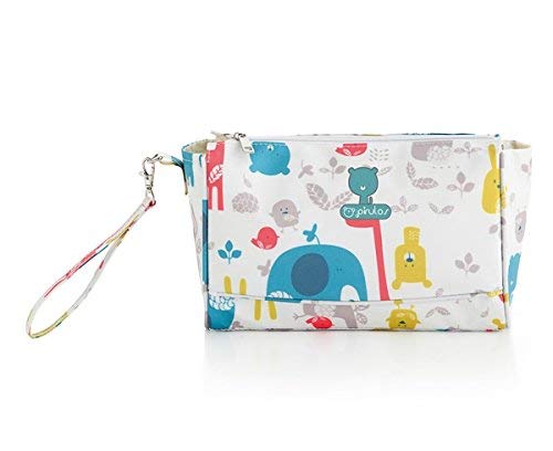 Pirulos 47912220 - Neceser, diseño happy zoo, 20 x 26 cm, color blanco y gris