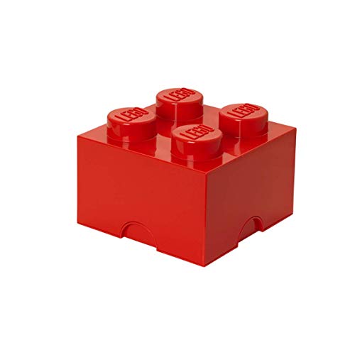 Plast Team PT40030 - Caja en forma de bloque de lego 4, color rojo [importado de Alemania]