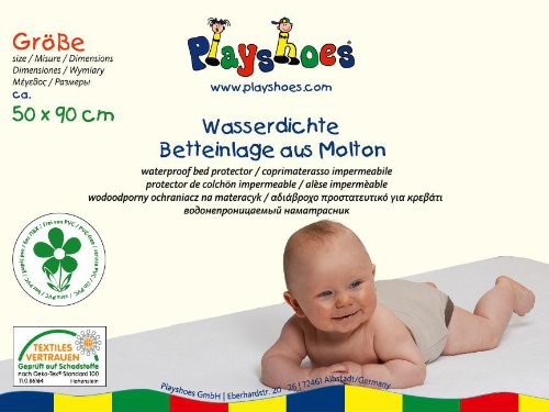 Playshoes - Protector de colchón (50 x 90 cm, impermeable, Oeko-Tex Standard 100)