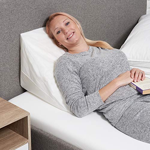 Proheeder Cojin Cuña para Respaldo en Cama - Almohada de Soporte: Apoyo para la Espalda, Piernas Rodillas - Ideal para Cuando está Leyendo, también Ayuda con el Reflujo Ácido - Hecha en Portugal