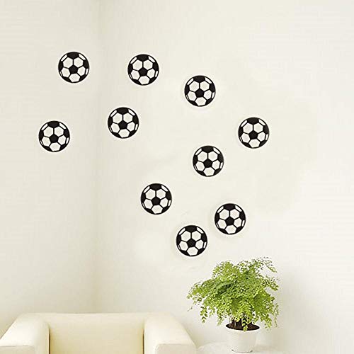 PROKTH Pegatinas decorativas pared Vinilos de pared infantiles Papel tapiz para pared Dormitorio Cocina Coche Para niños 20 balones de fútbol 1 set