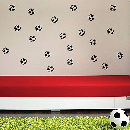 PROKTH Pegatinas decorativas pared Vinilos de pared infantiles Papel tapiz para pared Dormitorio Cocina Coche Para niños 20 balones de fútbol 1 set