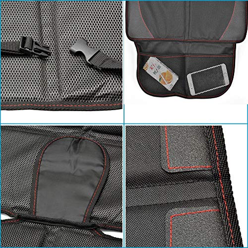 Protector de Asiento de Coche Antideslizante con Organizador Bolsillos, Queta Funda Protección para Asientos de Coche, Universal para los Asientos de Coche de Bebé y Niño