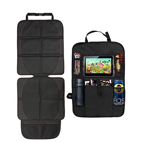 Protector de Asiento de Coche Antideslizante con Organizador Bolsillos, Queta Funda Protección para Asientos de Coche, Universal para los Asientos de Coche de Bebé y Niño