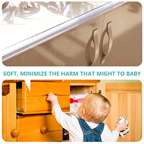 Protector para Bordes Wemk, Protector para Esquinas y Bordes Anti-Golpe y Anticolisión, con Cinta Adhesiva, Protección de Mesas y Muebles, Suave Protectores para Seguridad de Bebés y Niños, 6 Metros