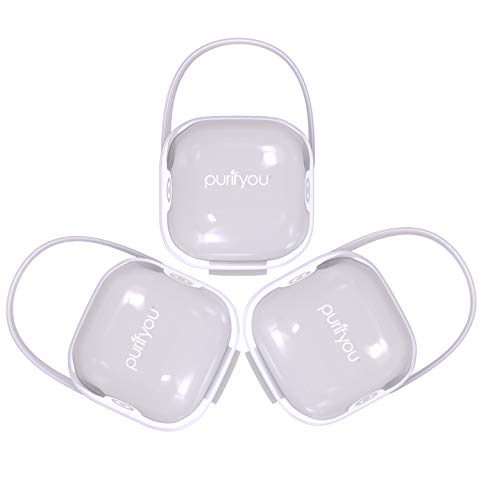 purifyou PurePouch BPA-Free Nipple Shield Case & Pacifier Case, Set of 3, with Free Mesh Sack (Set of 3, Clear) …