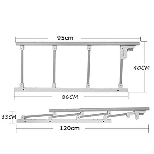 QIANDA Barrera Cama Acero Inoxidable Guardia Lateral De Seguridad para Ancianos Plegable Cama Medical Assist Bar Dispositivos De Asistencia Médica (Size : Length 95cm)