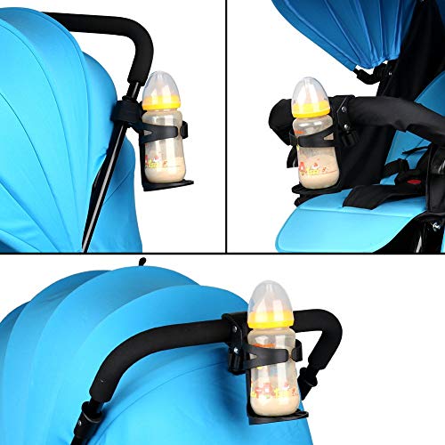 QNFY Portavasos de Bicicleta, Universal Porta Botellas para Bebidas Rotación de 360 Grados Jaula de la Botella de Agua para Bicicletas, cochecitos de bebé, Silla de Ruedas (Calibre Grande)