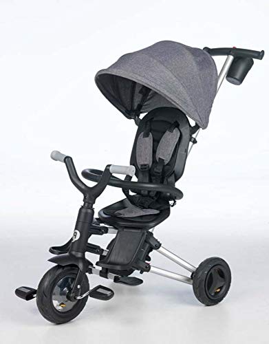 QPLAY - Triciclo Bebe Nova Gris - Evolutivo - Plegable - Arnés de Seguridad - Ideal para niños de 10 a 36 Meses (máximo 25 Kg)