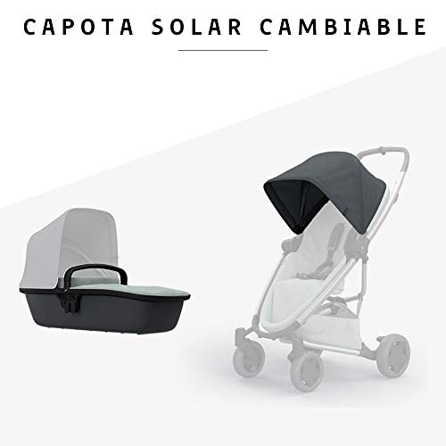 Quinny LUX - Capazo ultraligero para Zapp Flex Plus, Zapp Flex, Zapp Xpress, apto desde el nacimiento, color gris y grafito