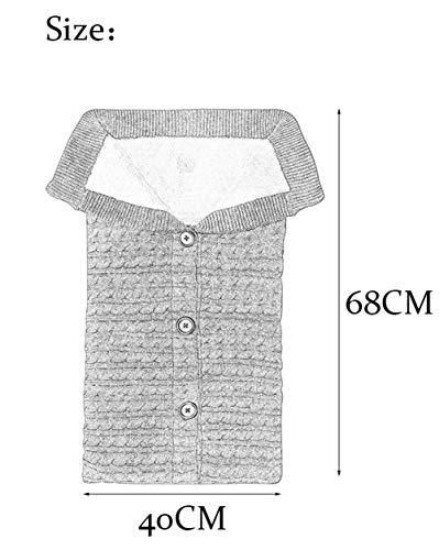 Recién Nacido Abrigo Saco de Dormir Nido de bebé Saco de Dormir de Punto Saco Infantil para Cochecito Envoltura 0–24 Meses (Blanco)