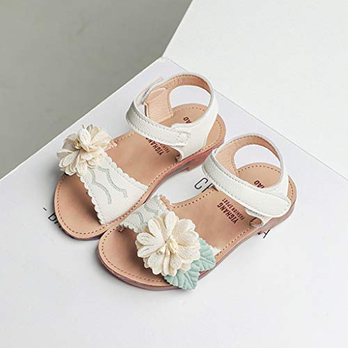 Riou Niña Niño Zapatos Sandalias Verano Velcro Flores Zapatos Casuales Zapatos de Princesa Solos Frescos Ajustable Antideslizante Bebe Chicas Zapatos Calzado Fiesta Rosa