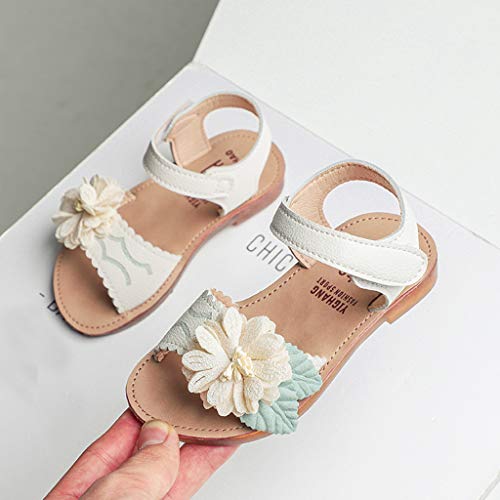 Riou Niña Niño Zapatos Sandalias Verano Velcro Flores Zapatos Casuales Zapatos de Princesa Solos Frescos Ajustable Antideslizante Bebe Chicas Zapatos Calzado Fiesta Rosa