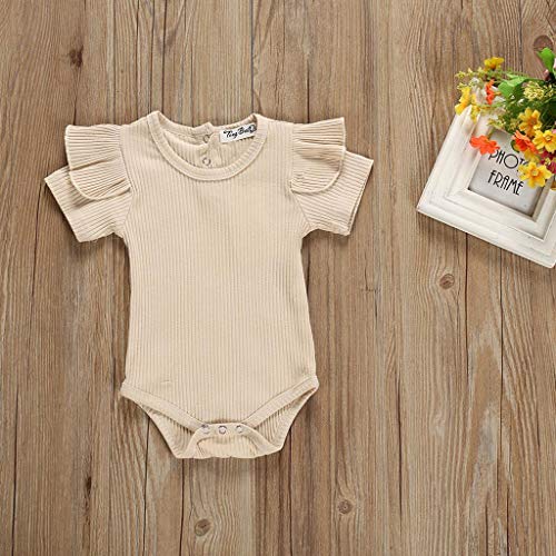 Ropa Bebe Niña Verano Fossen Recién Nacido 0 a 24 Meses Monos con Volantes y Florales Pantalones Cortos,Conjunto/2PC