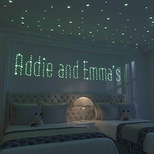 Rouku Glow Star Moon Adhesivos de Pared para Habitaciones de niños Baby Bedroom Decal Decoración para el hogar Techo Luminoso Fluorescente DIY Etiqueta de la Pared