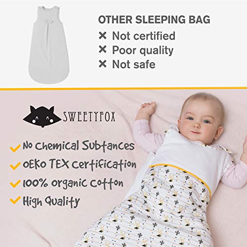 Saco de dormir bebe Verano, TOG 1, Talla 80cm (6-12 meses) - Algodon 100% Ecológico, Certificado OEKO TEX Sin Productos Químicos - Unisex, Saco para dormir bebe, Cierre de Seguridad, Azul Japan Style