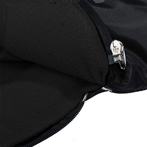 Saco de invierno dormir térmico para carrito cochecitos silla de bebé universal abrigo polar, Cubrepiernas Impermeable para Bebé (negro)