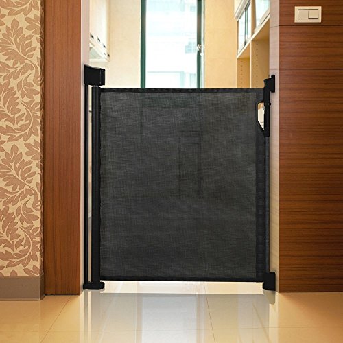 Safetots - Puerta de seguridad retráctil negra 0 cm - 120 cm