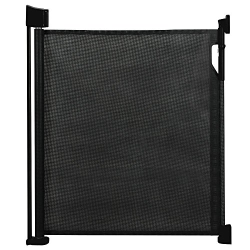 Safetots - Puerta de seguridad retráctil negra 0 cm - 120 cm