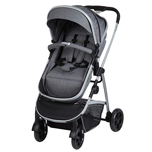 Safety 1st Hello 2 en 1 Silla de Paseo Convertible en Capazo, Silla reversible y reclinable, plegable compacto, Carrito bebé 0-3,5 años, burbuja de lluvia, color Black Chic