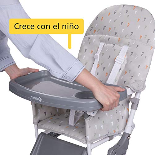 Safety 1st Keeny Trona evolutiva, Trona bebé compacta, plegable adecuada para espacios pequenos, ajustable crece con el niño, 6 meses - 3 años, color Warm Grey