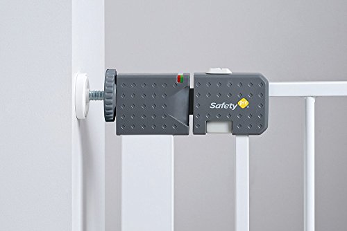 Safety 1st Rejilla para escaleras, cierre rápido, extraseguro, rejilla metálica para sujeción, 73-80 cm, posibilidad de extensión hasta 136 cm, extensible (a partir de 6-24 meses), color blanco