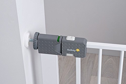 Safety 1st Rejilla para escaleras, cierre rápido, extraseguro, rejilla metálica para sujeción, 73-80 cm, posibilidad de extensión hasta 136 cm, extensible (a partir de 6-24 meses), color blanco