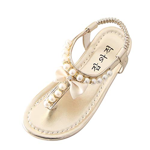 Sandalias del Niño de Verano de Comercio Exterior con Cuentas Lindas con Arco Princesa Zapatos Sandalias Bohemia Linda Antideslizante Bebe Chicas Zapatos Calzado Moda Fiesta riou