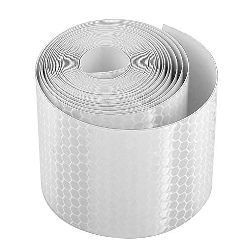 SANON Pegatina de Fábrica para Remolques Adhesivo de Seguridad Adhesivo Rollo de Cinta Adhesiva. (5Cmx3m Plata)