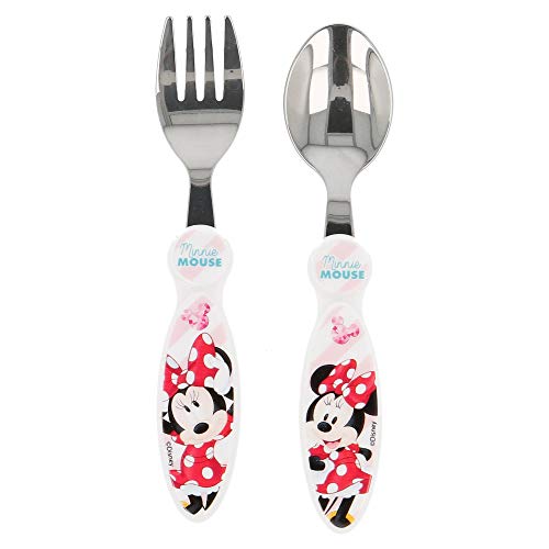 SET CUBIERTOS METALICOS 2 UNID. MINNIE MOUSE - DISNEY - ELECTRIC DOLL