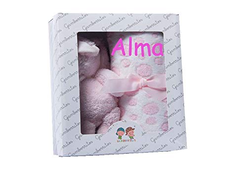 Set Peluche + Manta Personalizado con nombre bordado -Regalo recien nacido Bebe- - Danielstore -10170