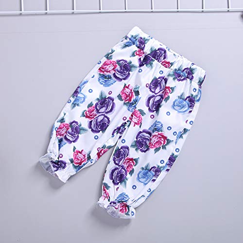 Sfuzwg - Juego de ropa para bebé (manga larga, pantalones de flores, 3 unidades) Violett-1 12-18 Meses