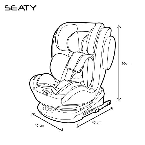 Silla de auto isofix SEATY 360° grupo 0+/1/2/3 (0-36kg), evolutiva y de gran confort - Safety Baby