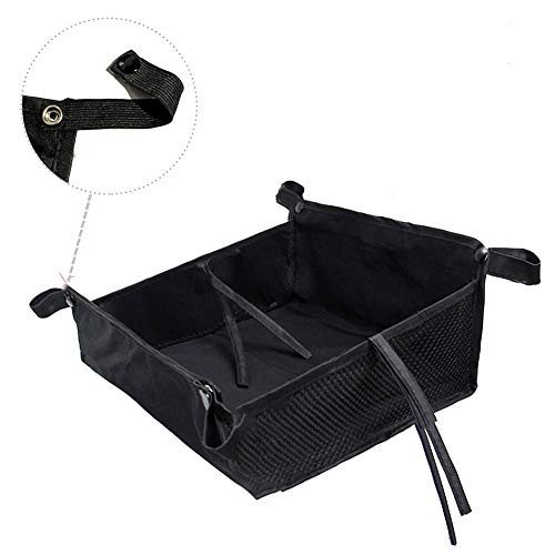 Silla de Paseo Almacenaje Bolsa Al Aire Libre Oxford Paño Universal Grande Capacidad Cochecito Bebe Fondo Cesta con Cuerdas Compras Accesorios Organizador Sy Uso (Multicolor) - Negro, free size