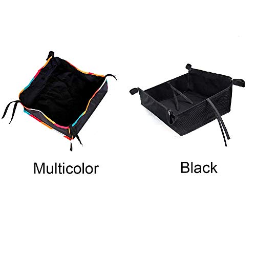 Silla de Paseo Almacenaje Bolsa Al Aire Libre Oxford Paño Universal Grande Capacidad Cochecito Bebe Fondo Cesta con Cuerdas Compras Accesorios Organizador Sy Uso (Multicolor) - Negro, free size