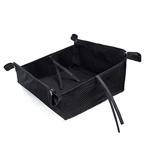 Silla de Paseo Almacenaje Bolsa Al Aire Libre Oxford Paño Universal Grande Capacidad Cochecito Bebe Fondo Cesta con Cuerdas Compras Accesorios Organizador Sy Uso (Multicolor) - Negro, free size