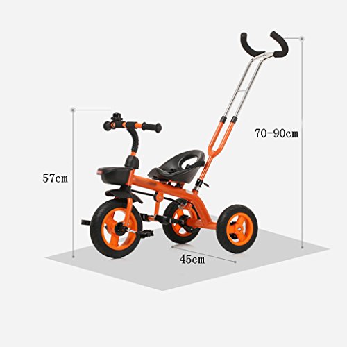 Sillas de paseo ligeras Estable Empuñadura doble Rueda delantera Embrague Triciclo infantil, 18 Meses-6 años de edad Empuje Ride Dual-use Child Pedal Trike Bike, Empuñadura desmontable Cochecito de be