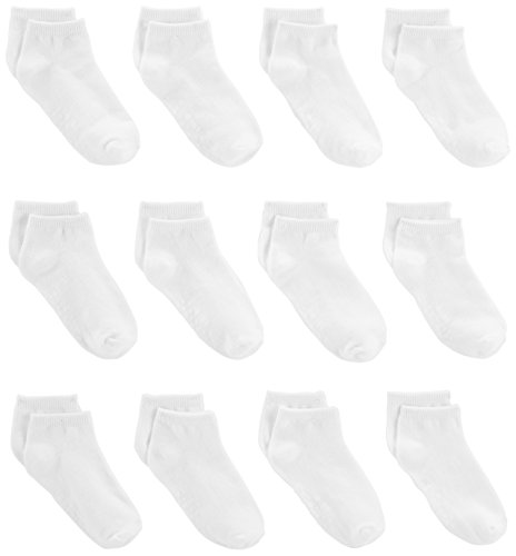 Simple Joys by Carter's Baby and Toddler paquete de 12 calcetines tobilleros ,Blanco ,6-12 Months