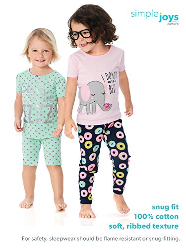 Simple Joys by Carter's - Pijamas enteros - Juego de pijama de algodón de ajuste cómodo de 6 piezas. - para bebé niña multicolor Dinosaurio, arco iris, unicornio. 5 Years