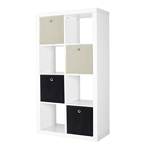 SONGMICS RFB02H-3 - Organizadores Plegables, 6 Piezas, con Agujeros para Dedos, 30 x 30 x 30 cm. Negro