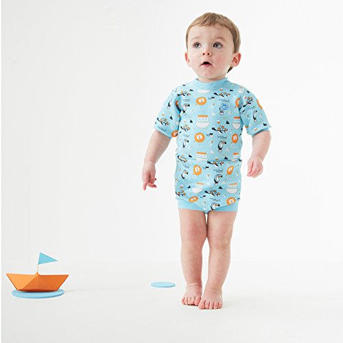 Splash About Baby Happy - Traje de neopreno para pañales, color azul (Arca de Noé), talla XL (12 a 24 meses)