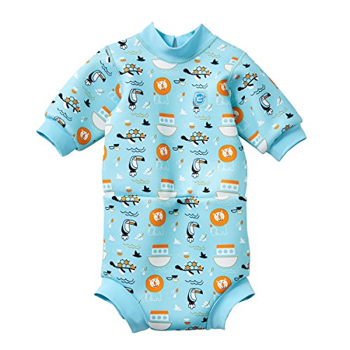 Splash About Baby Happy - Traje de neopreno para pañales, color azul (Arca de Noé), talla XL (12 a 24 meses)