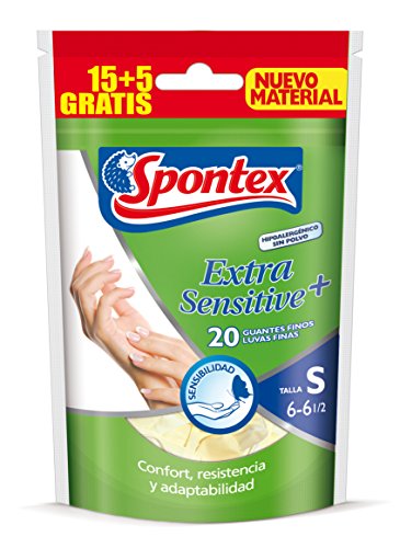 Spontex 12986136 - Guantes extra suaves 15 + 5, talla 6