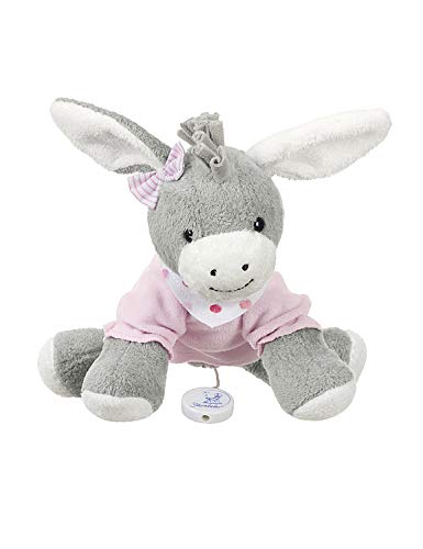 Sterntaler Peluche Musical Chica Emmi el Burro, Mecanismo Musical Intercambiable, Tamaño: M, Gris/Rosa