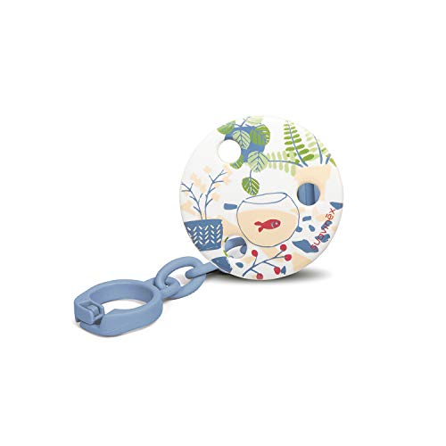 Suavinex - Broche de chupetes para bebés +0 meses. Broche pinza redondo. 0% BPA. diseño Pecera azul