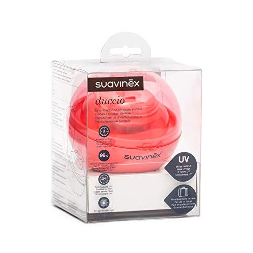 Suavinex, Esterilizador De Chupetes Portátil De Luz Uv, Rosa