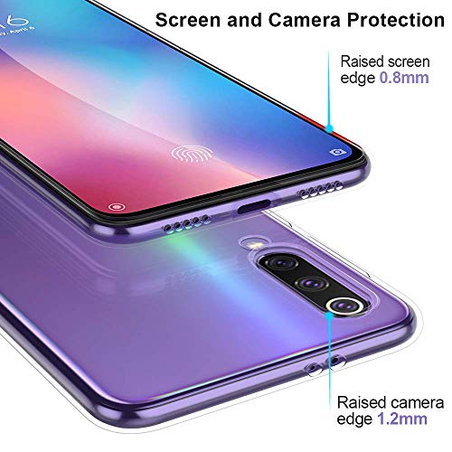 Suhctup Funda Compatible con Mi Note 10/Note 10 Pro Transparente,Silicona TPU Gel Carcasa Dibujos Flor Crystal Suave Bumper Ultra Delgado [Soporte Carga Inalámbrica] Antigolpes Case Cover,Lace 8