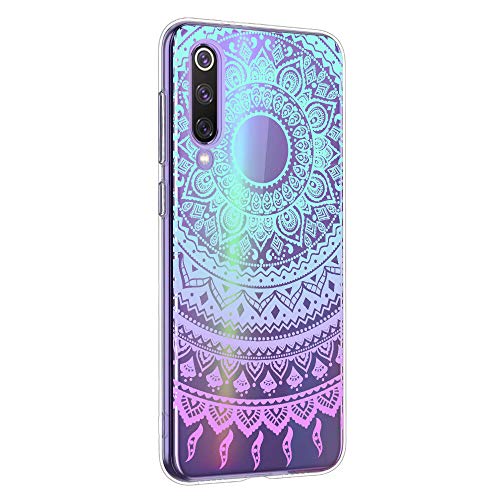 Suhctup Funda Compatible con Mi Note 10/Note 10 Pro Transparente,Silicona TPU Gel Carcasa Dibujos Flor Crystal Suave Bumper Ultra Delgado [Soporte Carga Inalámbrica] Antigolpes Case Cover,Lace 8