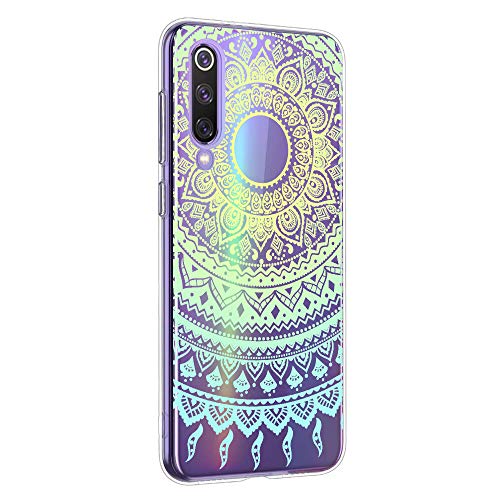 Suhctup Funda Compatible con Redmi K30/K30 Pro Transparente,Silicona TPU Gel Carcasa Dibujos Flor Crystal Suave Bumper Ultra Delgado [Soporte Carga Inalámbrica] Antigolpes Case Cover,Lace 9